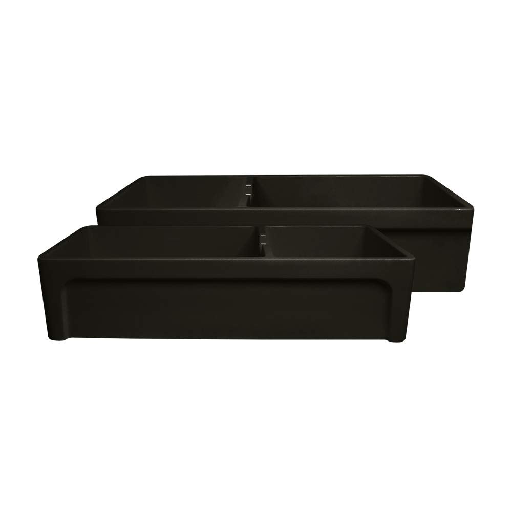 Whitehaus Collection Whqdb5542-Black Glencove, Kitchen, Front Apron, Fireclay Sink, Extra Large, Black