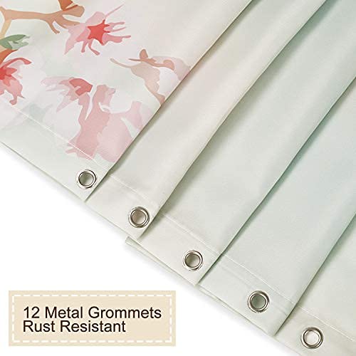 Rosielily Japanese Shower Curtain, Wave Shower Curtain Cool Shower Curtain Art Shower Curtain Hooks, Anime Mountain Sunset Showe