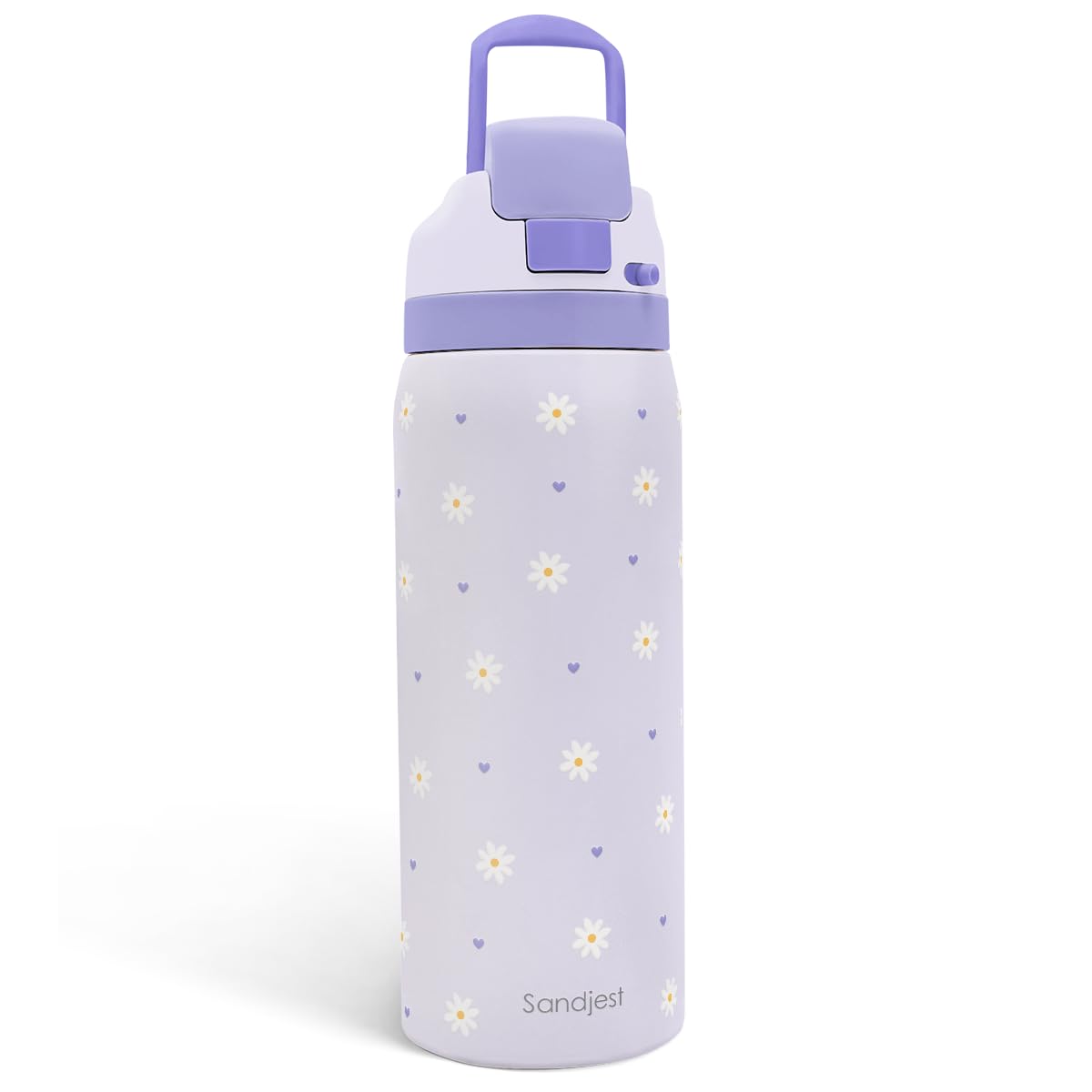 Daisy Insulated Stainless Steel Water Bottle with Straw for Sports and Travel, 32oz Gifts for Women Girls Friends Teens Birthday
