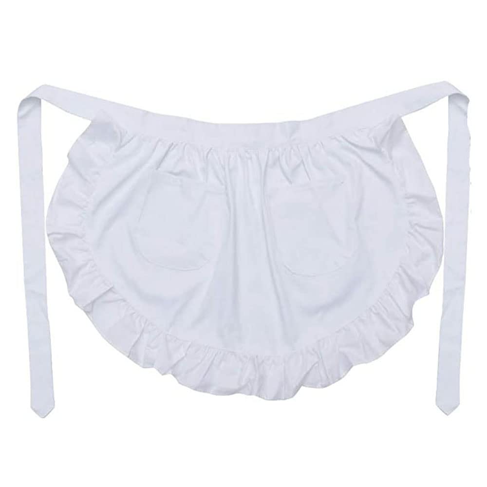 Giggskze Women'S Waist Apron With Two Pockets Half Apron Waitress Servant Costume Aprons For Kitchen Cooking Restaurant Coffee S