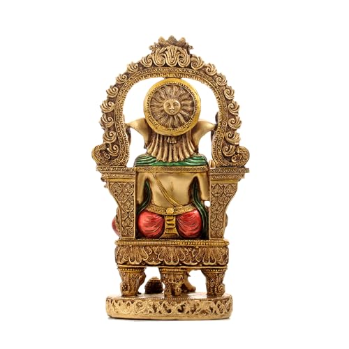 Sandeco Resin 10 Ganesh Mehrav Copper Finish Hindu God Statue Ganpati Ganesh Idol Figurine Decoration And Pooja Gifting Purpose