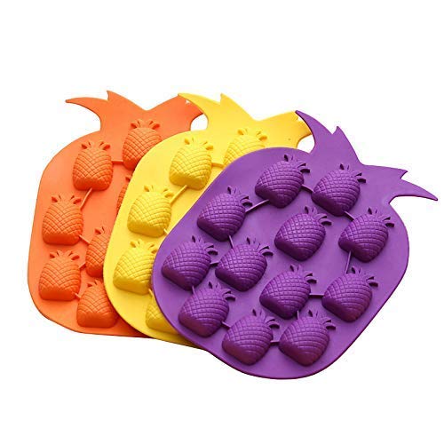 Pineapple Candy Chocolate Making Molds, Set Of 3 In Yellow, Orange And Purple