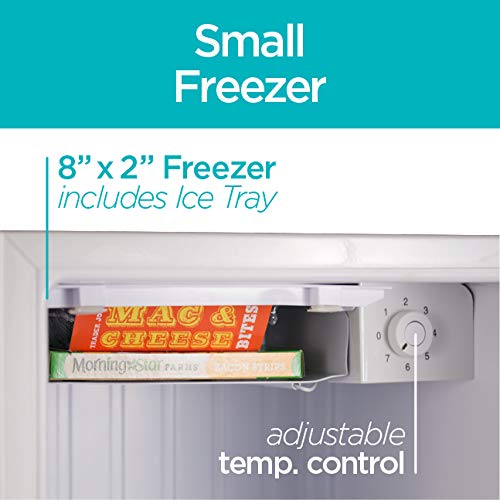 Black+Decker Bcrk17W Compact Refrigerator Energy Star Single Door Mini Fridge With Freezer, 1.7 Cubic Ft., White