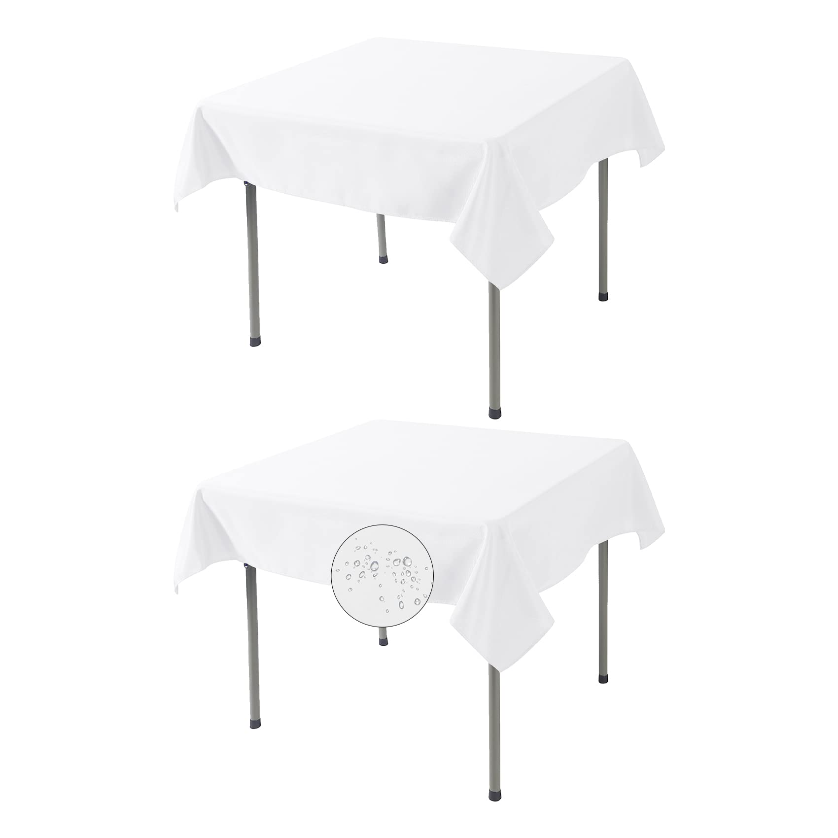 Fokitut 6 Pack Waterproof Round Tablecloth, 132 Inch, Stain Resistant And Wrinkle Polyester Table Cloth, Fabric Table Cover For