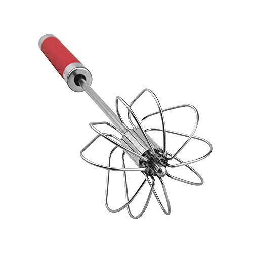 Stainless Steel Semi-Automatic Egg Whisk - 3Pcs Hand Push Rotary Whisk Blender (3 Colors)