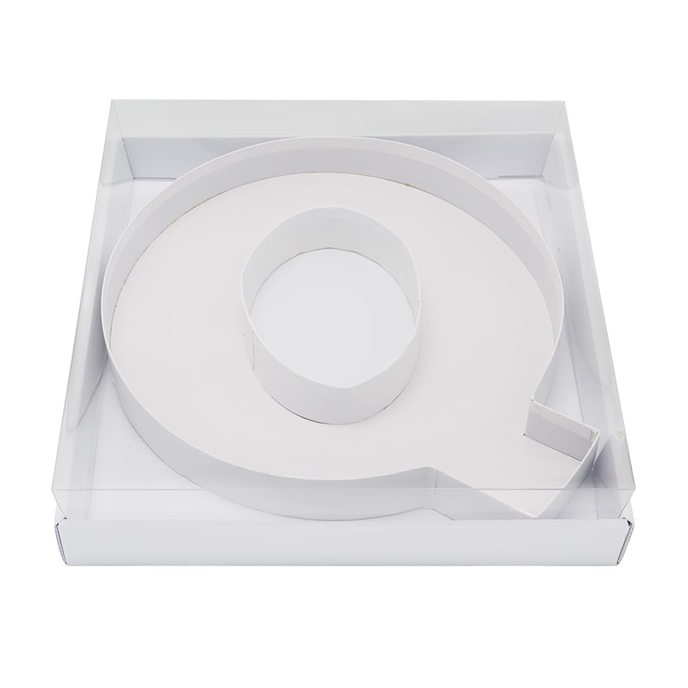12Cardboard Letter Shaped Mache Decorative Strawberries Fillable Sweets Candy Box with Clear Lid (White, Q)