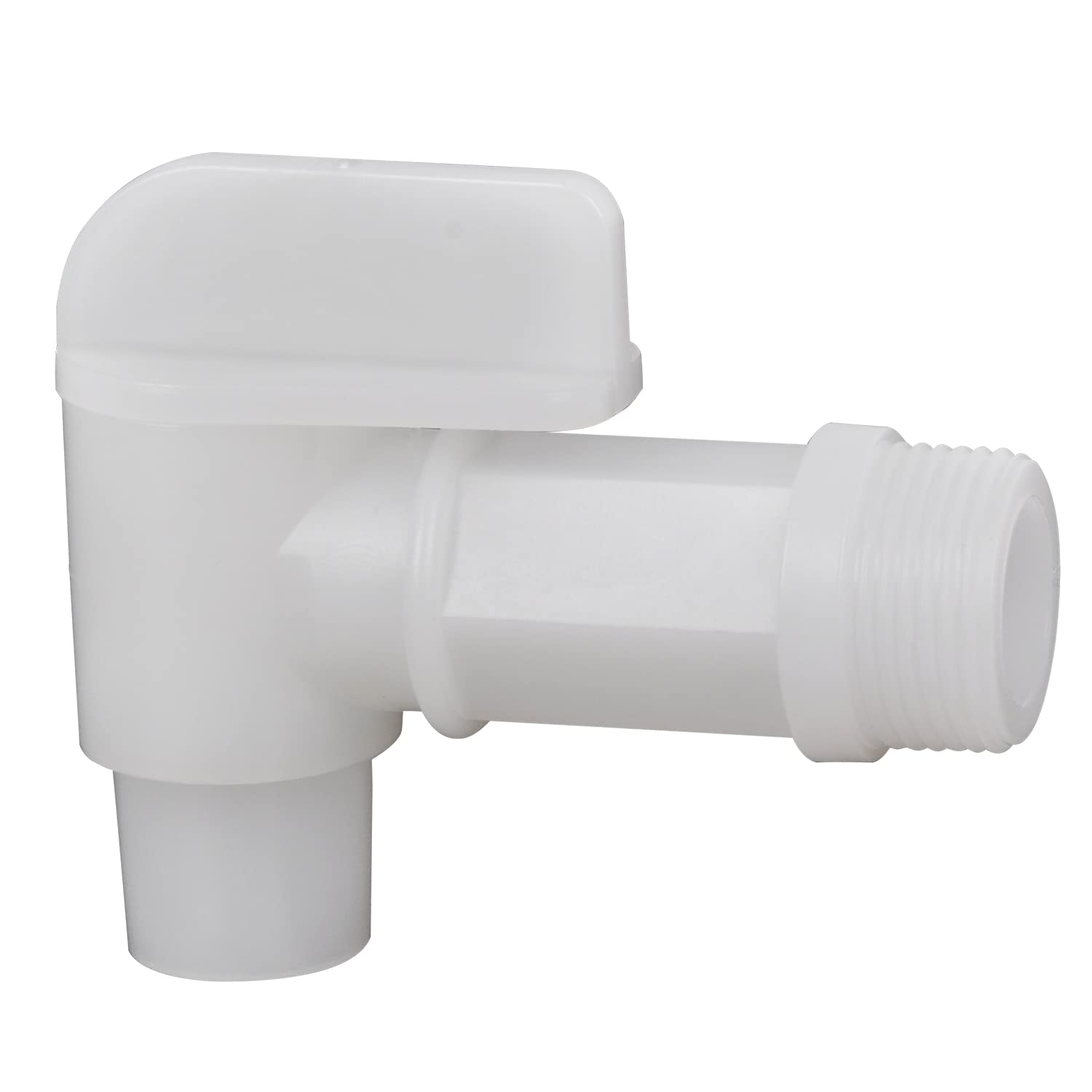 Powgrow Plastic Faucet Spigot Drum Faucet, White Flow 3/4 Faucet For Plastic Drums Jugs, Durable Polyethylene Material Barrel Fa