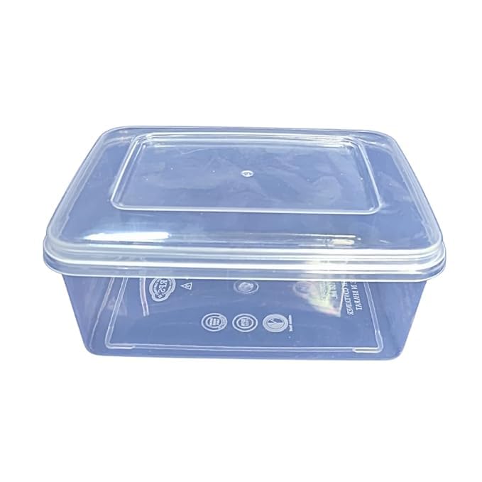 Aanijlab Reusable Clear Plastic Storage Containers Size 300 Ml Pack Of (2) With Airtight Lids Rectangular Stackable Storage Bas