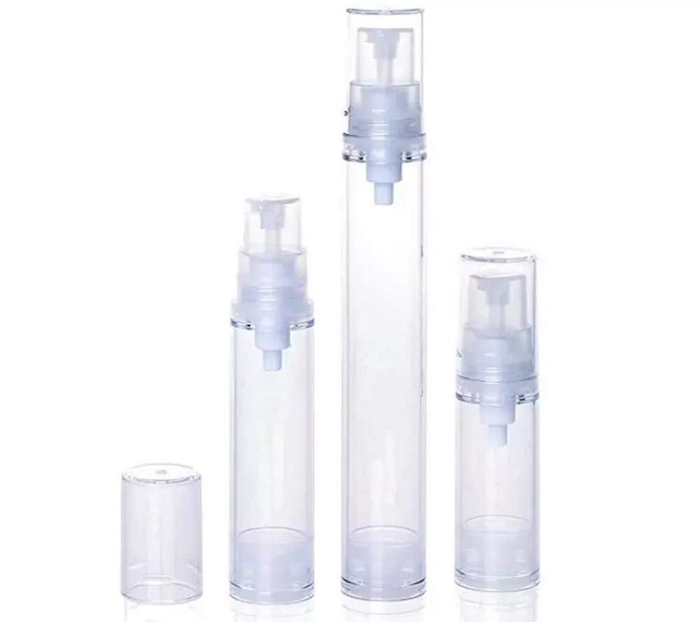15 Pcs Clear Airless Lotion Pump Bottles Empty Cream Vacuum Bottles Cosmetic Containers Travel Press Pump Bottles For Foundation