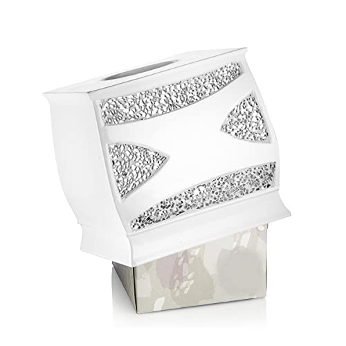 Zahari Home Sinatra Tissue Box Cover Square Tissue Holder For Bathroom Bedroom Living Room, White