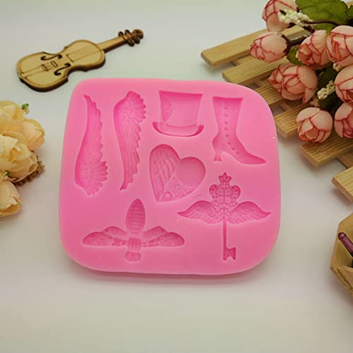 Cestony Magic Fairy Tale Series Angel Wing Hat Shape Silicone Molds For Diy Cake Fondant Biscuit Cookies Soap Sugar Pudding Choc