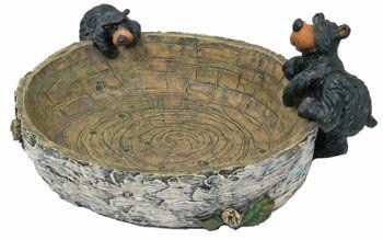 Willie Black Bear Bowl With Paw Prints Inside (Great Candy Dish) 9.5''