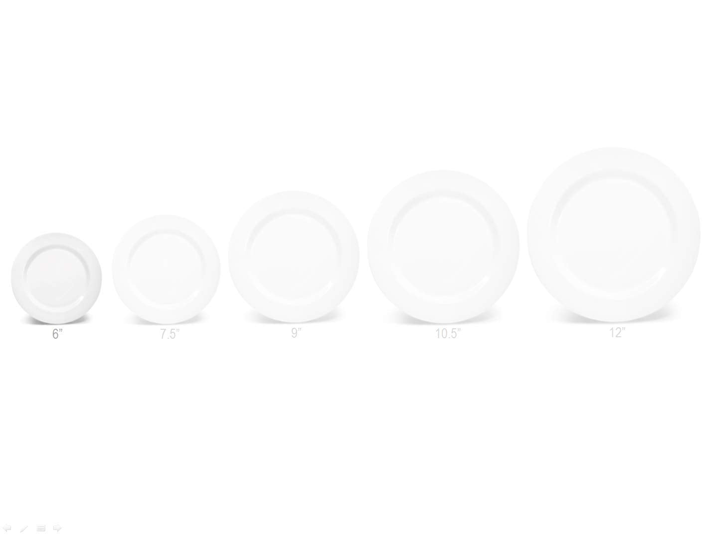 ' Occasions '' 120 Plates Pack, Heavyweight Disposable Wedding Party Plastic Plates (6.25'' Dessert/Bread Plate, Plain White)