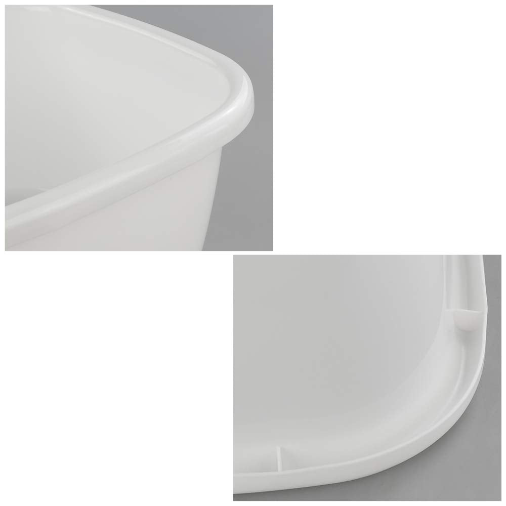 Ggbin 18 Quart Plastic Dish Pans, 13.58''X13.58''X7'', 2 Packs(White)