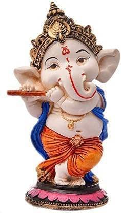 Srimaa Ventures Set Of 4 Ganesha Idol || Dancing Ganpati Statue For Living Room, Temple, Workspace