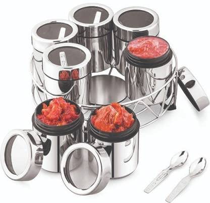 ATROCK 7Pcs Stainless Steel Masala Dabba|Spice Container|Kitchen Jars And Containers|Storage Container|Masala Dani With 7Pcs Sta