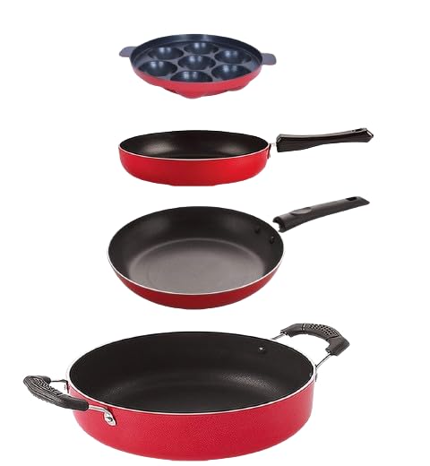 Nirlon Non Stick Aluminium Cookware Set, 4 Piecesfp11_Tp22_Ap7_Cs24