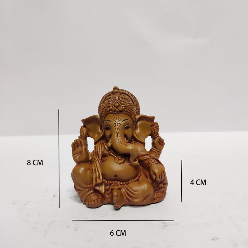 Pratima Wooden Finish Beautiful Polyresin Ganesh Idol|Vinayaka Statue|Ganpati Murti|Ganesha Idol For Home Decor|Ganesh Idol For