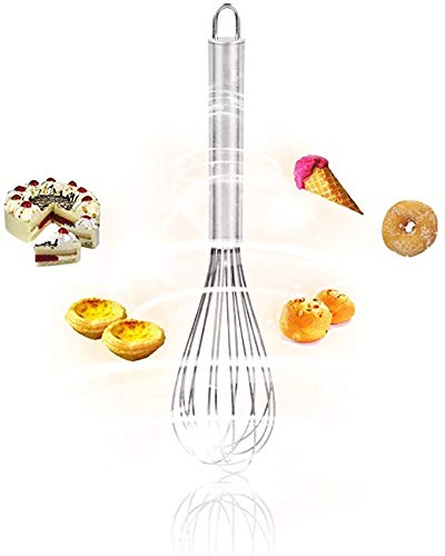 Simpli-Magic Cooking Utensils Stainless Steel, 2 Pack Bundle, Egg Beater, Whisk