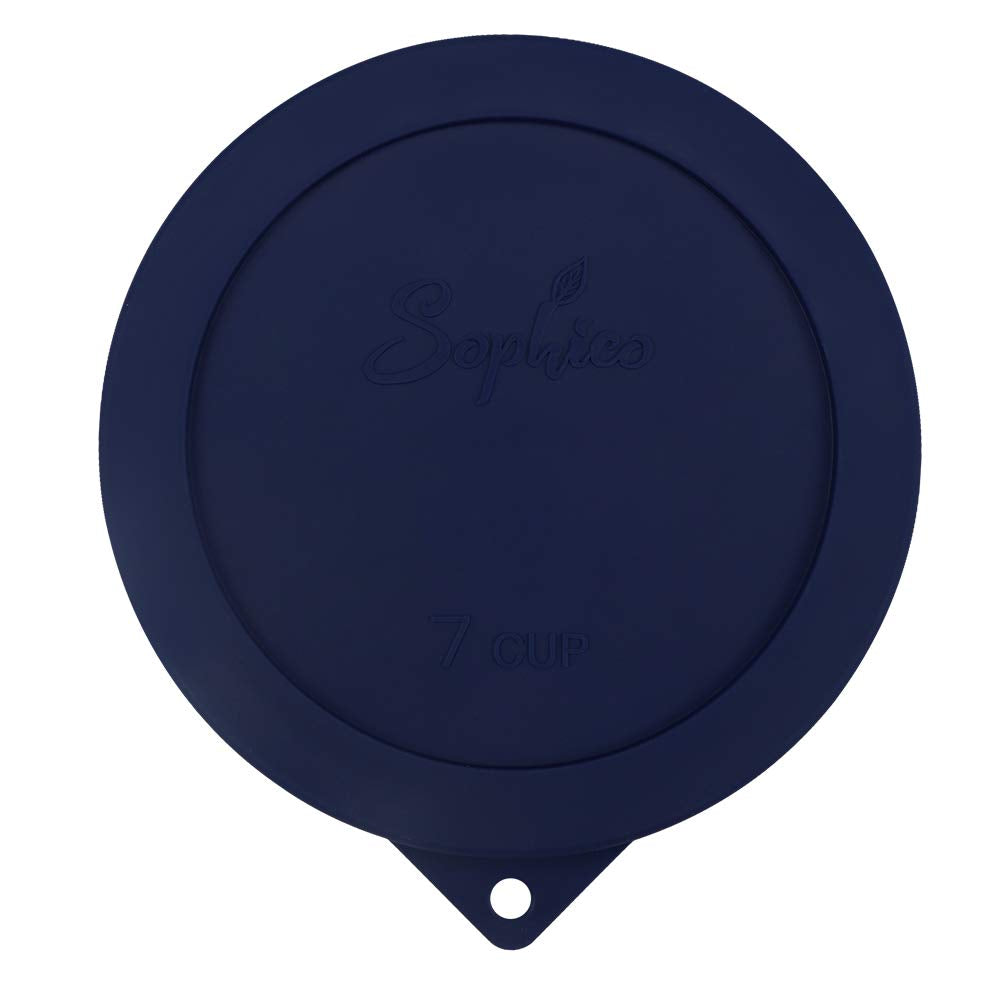 Sophico Round Silicone Storage Cover Lids Replacement For Anchor Hocking And Pyrex 7402-Pc 6/7 Cup Glass Bowls (Container Not In