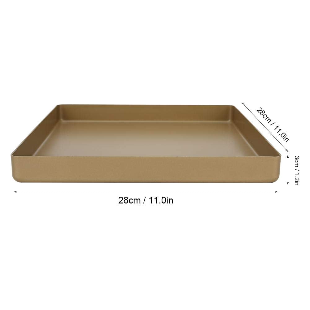 Baking Pan 28X28X3Cm Gold Aluminum Alloy Shape Non Stick Baking Tray Bread Pizza Tray Cookie Sheet Baking Tool