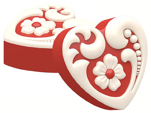 Spinningleaf Floral Heart Sandwich Cookie Chocolate Candy Mold