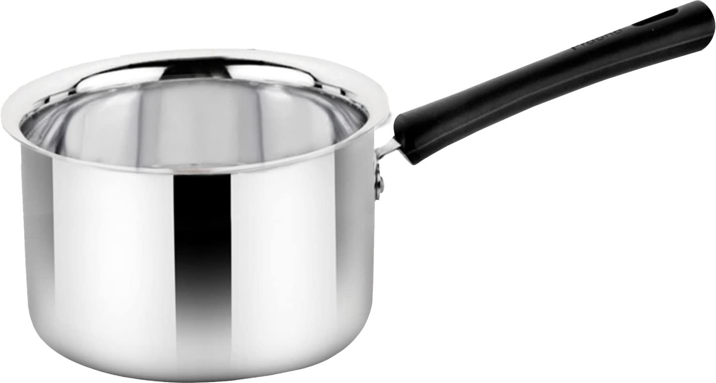Prabha Heavy Gauge Encapsulated Base Stainless Steel Induction Base Virgo Saucepan, Sauce Pan, Cookware Pan Without Lid, Capacit