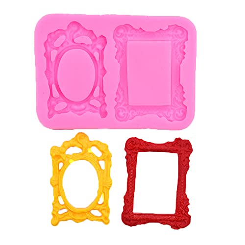7Pcs Vintage Frame Baroque Style Crown Photo Frame Silicone Molds For Fondant Candy Making Chocolate Mold Desserts Ice Cube Gum