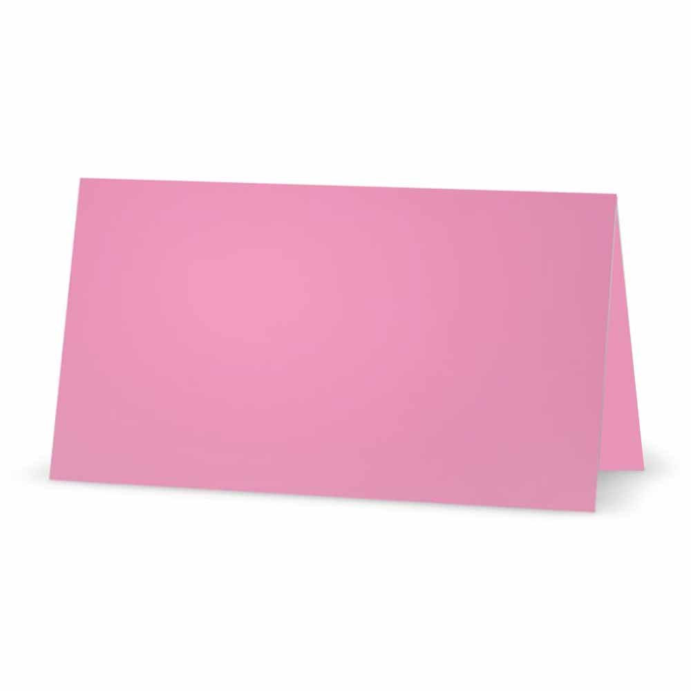 Pink Place Cards - Flat Or Tent Style - 10 Or 50 Pack - White Blank Front Solid Color Border Placement Table Name Dinner Seat St