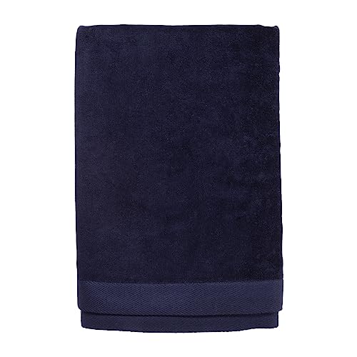 Heavy Weight Jumbo Size Dobby Hem Velour Beach Towel (Navy)
