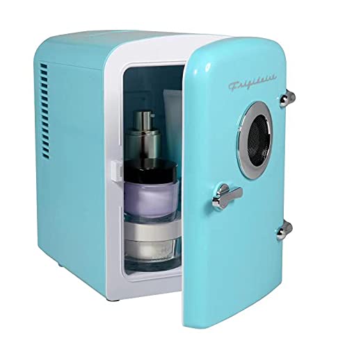 FRIGIDAIRE Curtis EFMIS151 Mini Portable Compact Personal Fridge Cools & Heats  4 Liter Capacity  6 Cans  Makeup  Skincare  Freon-Free & Eco Friendly  Includes Home Wall Plug  Blue