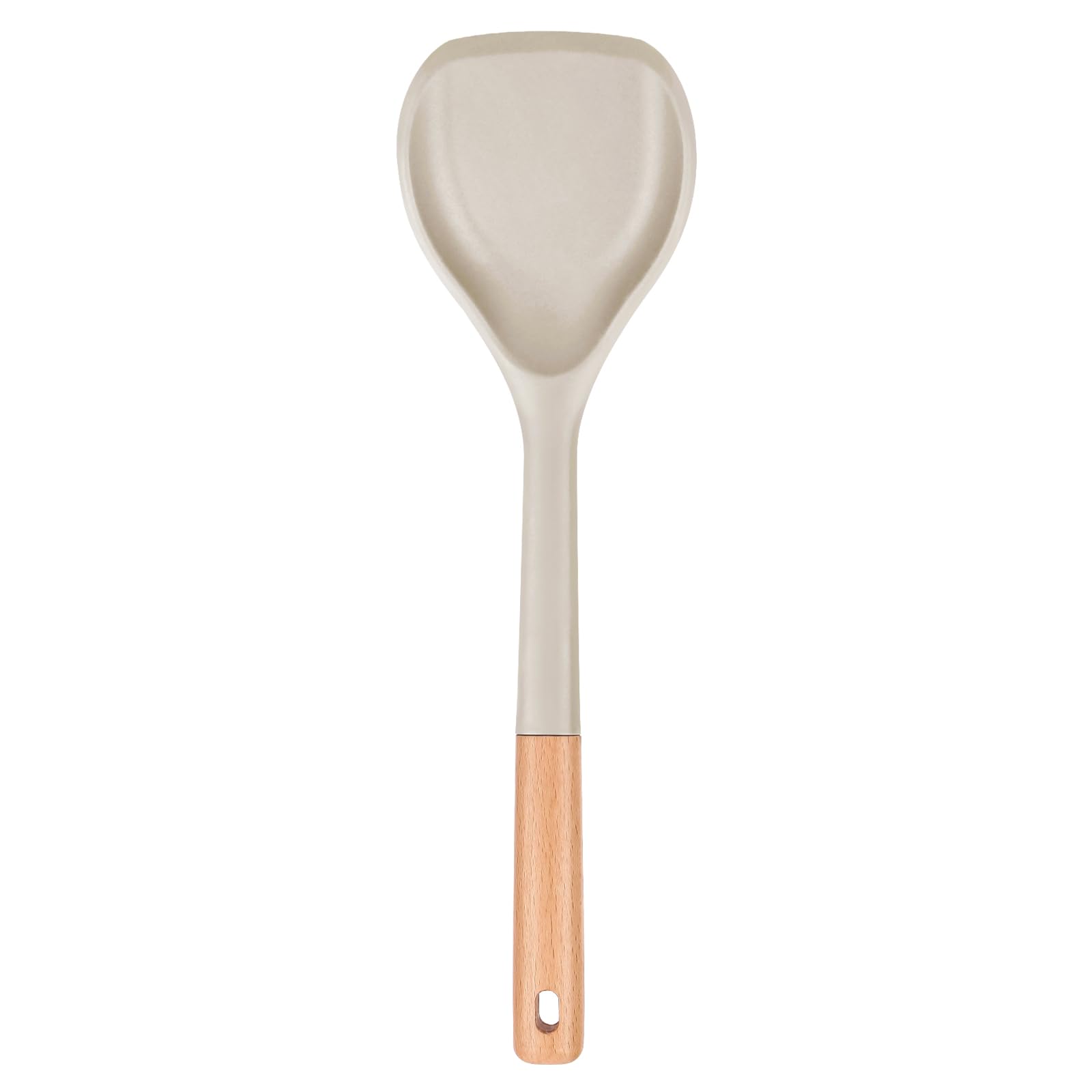 Badiano Nonstick Silicone Wok Spatula, Flexible Edge for Pans,13 in, Khaki