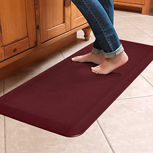 Gelpro Stain Resistant Surface With 3/4 Thick Ergo-Foam Core For Health And Wellness, 20X48, Leather Grain Cranberry
