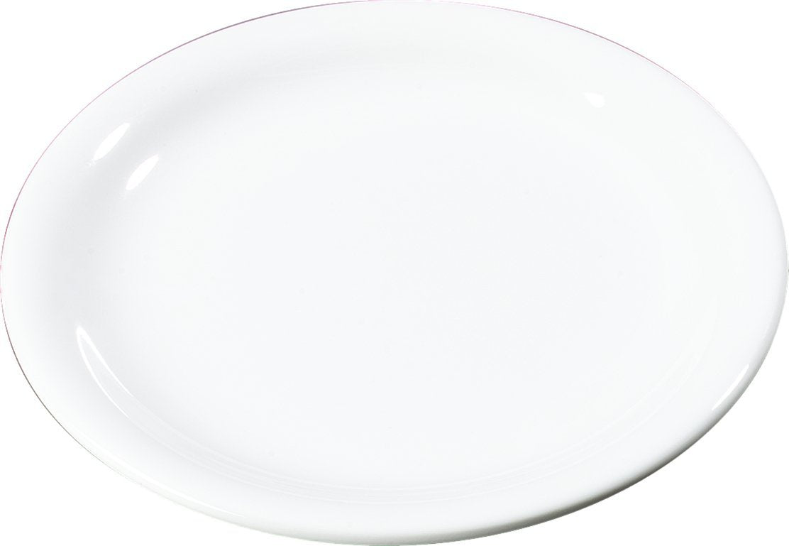 Carlisle FoodService Products Sierrus Reusable Plastic Plate with Narrow Rim for Buffets, Restaurants, and Homes, Melamine, 6.5 