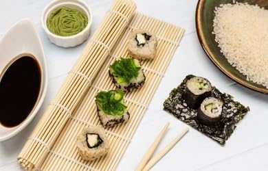 NOURCERY Bamboo Sushi Rolling Mat, 9.5cm X 9.5cm (Bamboo Makisu)