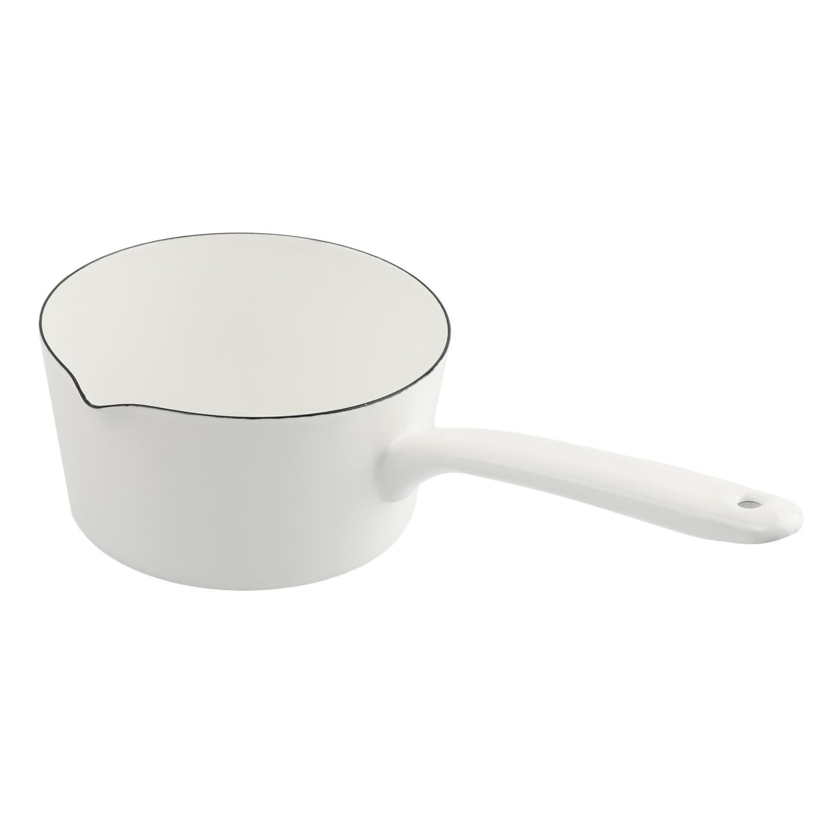 Enamel Milk Pan, 1.2L Small Enamel Saucepan, Mini Butter Warmer Pan with Pour Spout, Nonstick Milk Pot Enamels Melting Pot for I