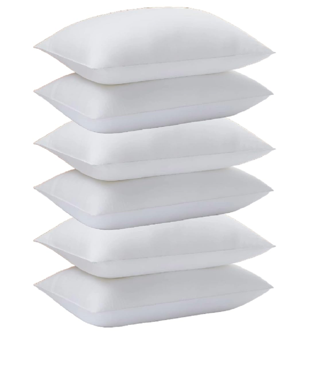 Hoolloomooloo 20X30 Inch Set Of 6 Pillow For Sleeping, Soft Pillows For Stomach And Back Sleepers, Queen Size, Set Of 6, White, 