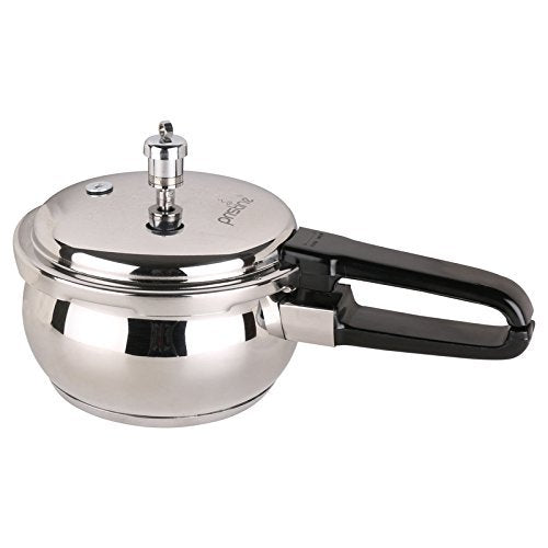 Pristine Tri Ply Induction Base Stainless Steel Handi Pressure Cooker, Silver/1.5 Litres