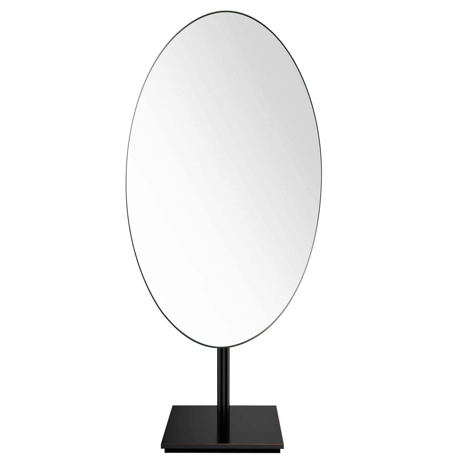 Gurun Large Oval Tabletop Vanity Mirror 7X12 Oil Rubbed Bronze/Black Bronze Luxuries Makeup Mirror With Stand For Jeweller'S M20