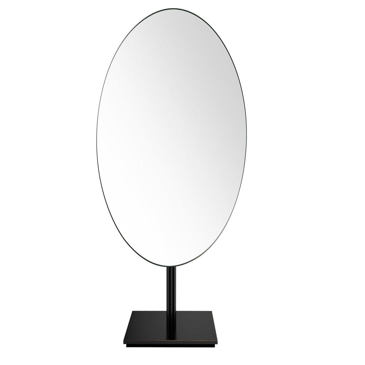 Gurun Large Oval Tabletop Vanity Mirror 7X12 Oil Rubbed Bronze/Black Bronze Luxuries Makeup Mirror With Stand For Jeweller'S M20