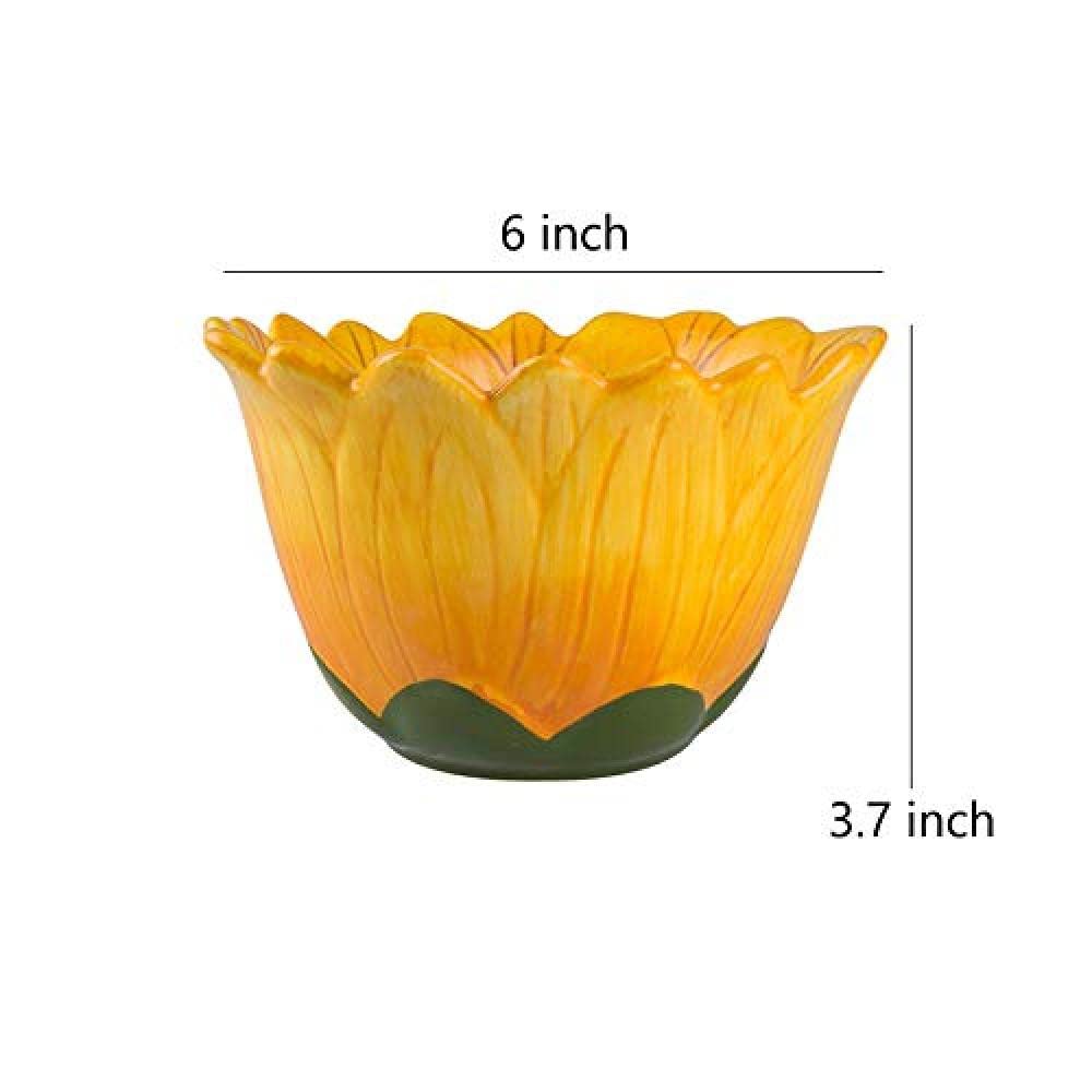Bicuzat 6-Inch Candy Bowls, Sunflower-Shaped Snack Bowls, Set Of 2