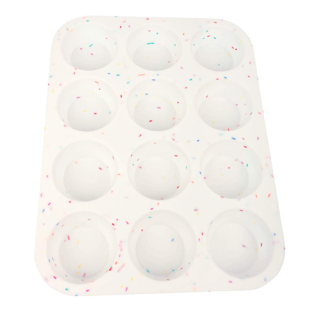 Shebaking Silicone Muffin Pan Regular 12 Cups Muffin Tin For Muffin And Cupcakes, Non-Stick Bakeware Durable Baking Mold Cupcake