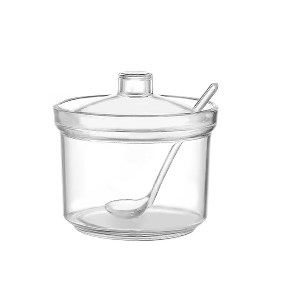 Mozacona Clean Acrylic Sugar Bowl Spice Jar Spice Storage Pot With Lid And Spoon