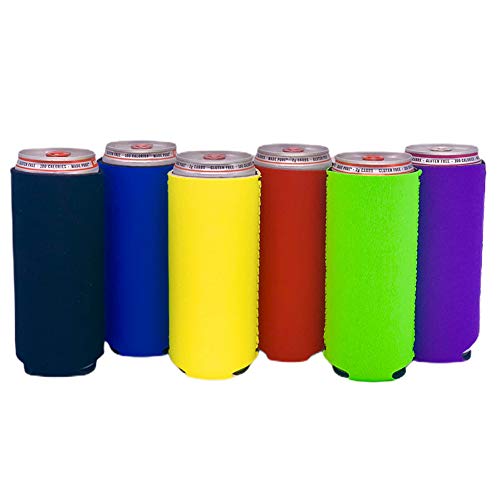 Blank Neoprene Slim Can Coolie (Variety Color 6 Pack)