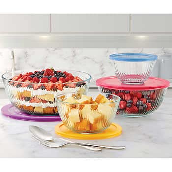 Pyrex Glass Mixing Bowls With Lids (8-Piece Set)