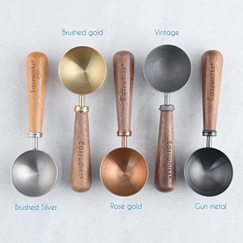 Easyworkz Retro Stainless Steel Coffee Spoon With Black Walnut Handle,10G - Measuring Spoon