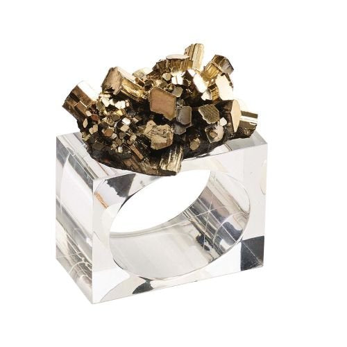 Kim Seybert Geode Napkin Ring In Gold, Set Of 4