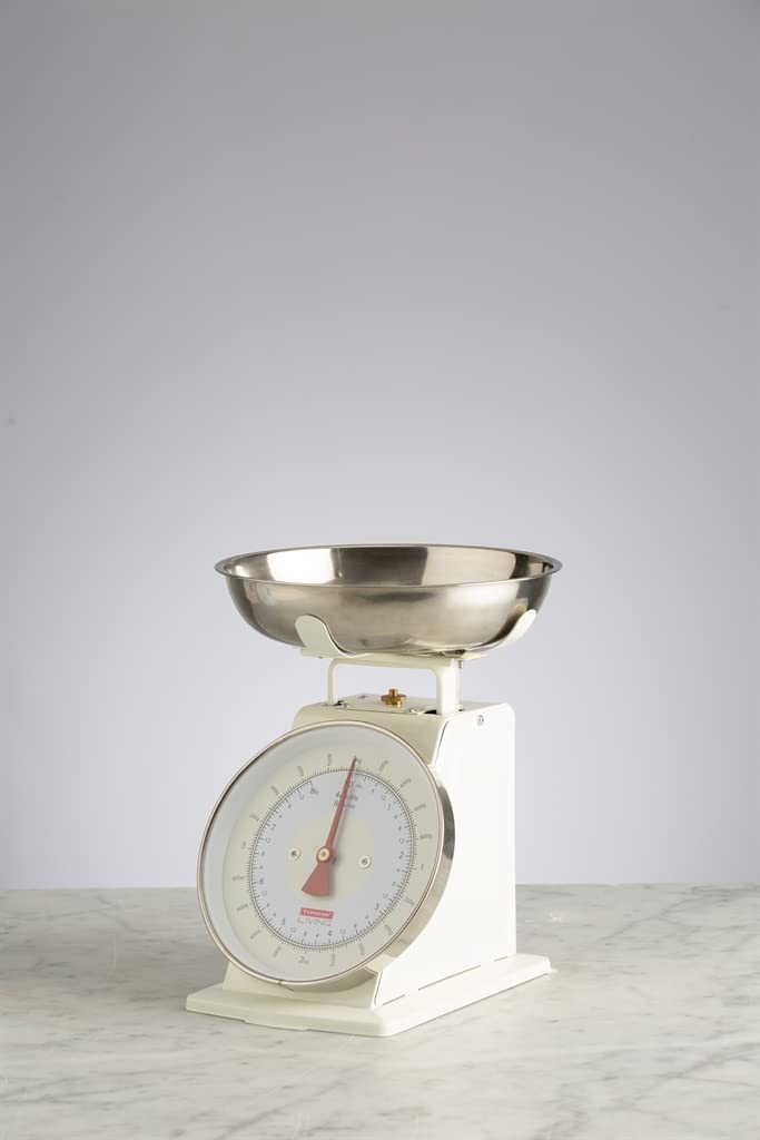 Typhoon Living Kitchen Weighing Scales With Stainless Steel Bowl, 15 X 26 X 22 Cm, Cream