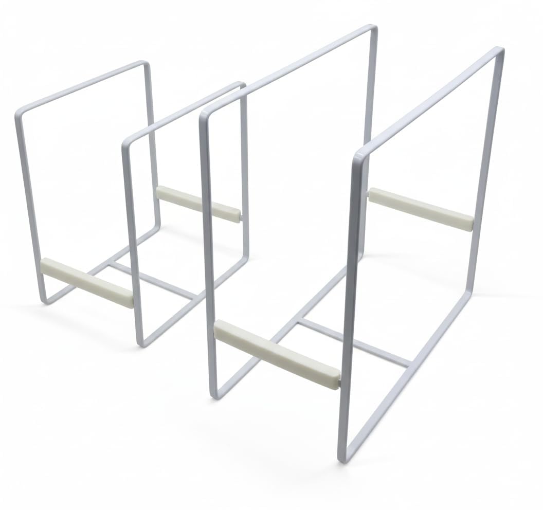 Naoe Metal Plate Rack And Dish Organiser, White, Kitchen Storage Stand Small & Big.