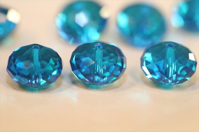 100Pcs Adabele Austrian 10Mm Faceted Rondelle Crystal Beads Capri Blue Spacer Compatible With 5040 Swarovski Crystals Preciosa S